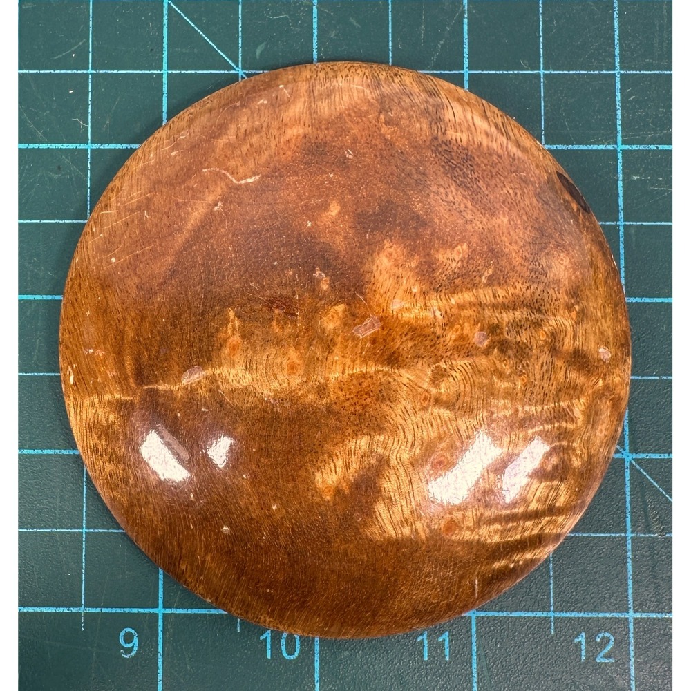 Hand-Turned Exotic Wood Pocket & Desk Mirror Burl Wood Vintage